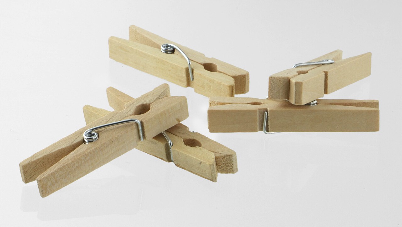 Essentials By Leisure Arts Arts Wood Clothespins Mini Spring 1 3/4" 24pc